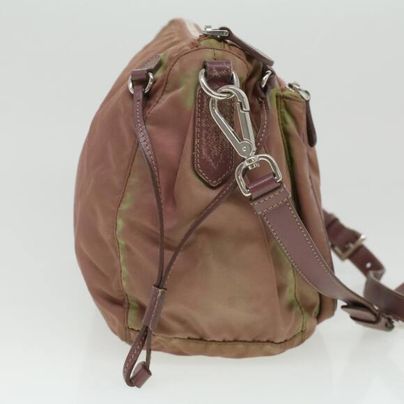 PRADA Shoulder Bag Nylon Wine Red - Picture 6 of 9